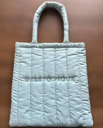GELATO PIQUE 퀼팅 디자인 핑크 토트백 블루