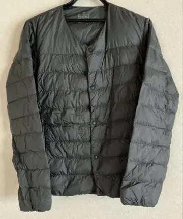 무인양품 경량 다운 노카라 자켓 다크 그레이