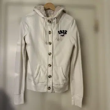 홀리스터 화이트 제터 후드티 보아 안감 Y2K