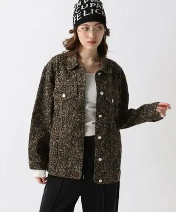 FOREVER 21 브라운 오버 사이즈 자켓 FREE 레오파드 무늬