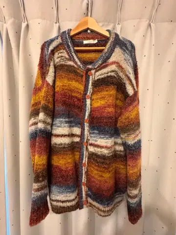 JACOB'S 멀티 컬러 스트라이프 가디건 L