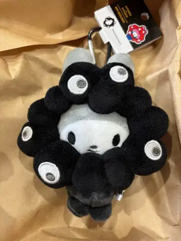 먀쿠먀쿠 마이멜로디 블랙 봉제 인형 카라비너 포함