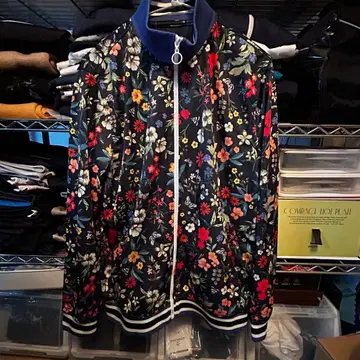 ZARA MAN 꽃무늬 네이비 트랙 자켓