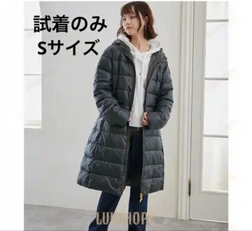 후드 부착 다운풍 코트 포켓 부착 방한 롱 기장 보온 방풍 S 사이즈