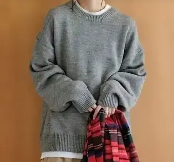 FASHIRU 파실 그레이 오버 사이즈 니트 스웨터