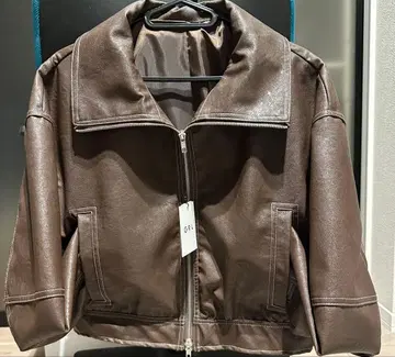 GRL 더블 지퍼 가죽 블루종