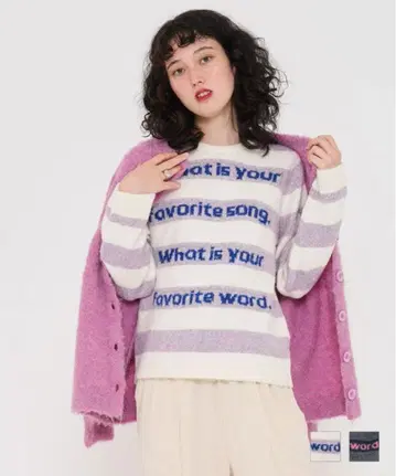 보더 로고 니트 풀오버 TINA JOJUN