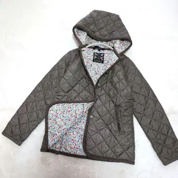 라벤햄 리버티 퀼팅 자켓 코트 후드 꽃무늬 카키