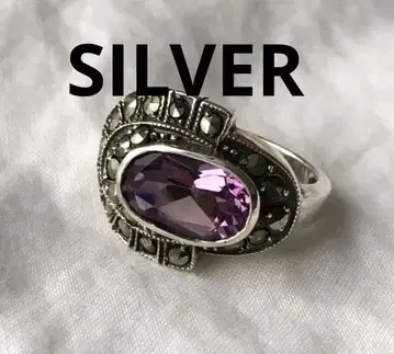 빈티지 자수정 실버 반지 SILVER 마카사이트
