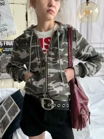 바디피어싱 와플 후드티