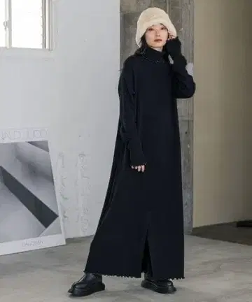 JEANASIS 지나시스 12G 리브 터틀 멜로우 원피스 니트