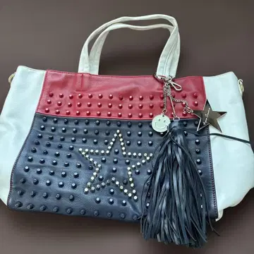 앙코키네 스타 모티브 토트백 빨간색 화이트 파랑