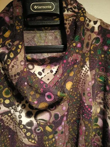 캐주얼 긴팔 튜닉 다색 무늬