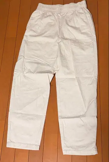 화이트 와이드 팬츠 코튼