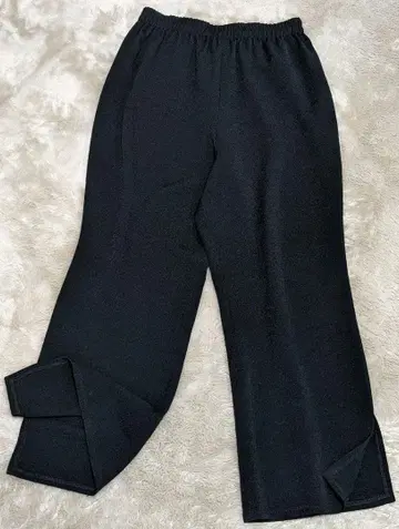 시선당 히토시타무라 크레이프 원단 블랙 팬츠 밑단 슬릿 허리밴딩