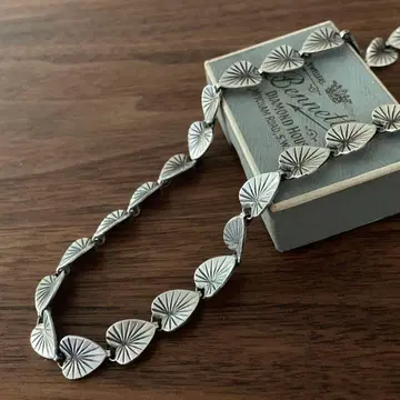 빈티지*목걸이 리프 실버 보타니컬 앤티크