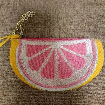 여러 번 사용 가능한 러브리 바이 페이러 그레이프 후르츠형 파우치