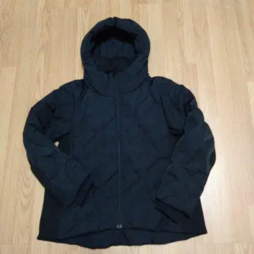 집시 블루 블랙 퀼팅 후드 부착 다운 자켓