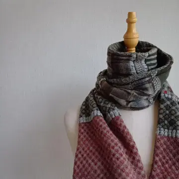 FUGA FUGA 머플러 올 패턴 플리츠 스트라이프 도트 일본제