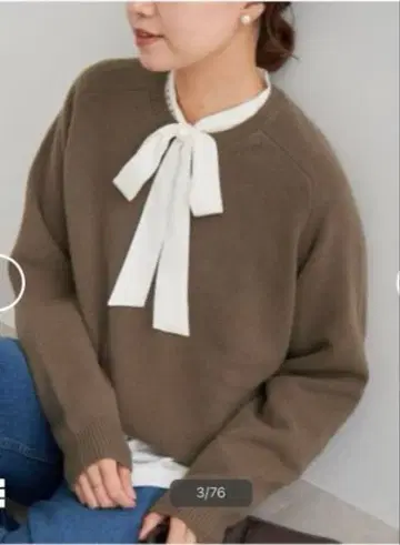 이에나 2024AW SUPER180 크루넥 풀오버 카키