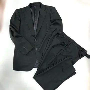 남성용 수트 셋업 블랙 스트라이프 비즈니스 정장