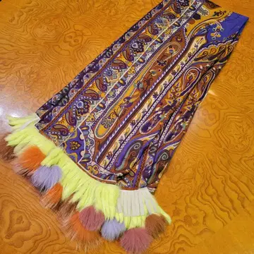 ETRO 페이즐리 무늬 대형 퍼스트 스톨 머플러