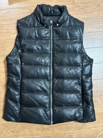 블랙 가죽 충전솜 베스트 사이즈 42