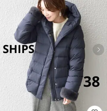 새상품급 SHIPS [카와타 페더] 후드 숏 다운 38