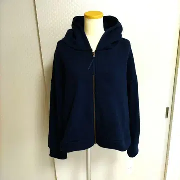 네이비 풀 집업 후드 부착 후드티 L 사이즈