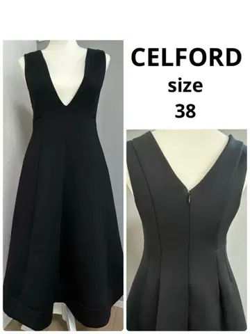 새상품급 셀포드 분또 오버롤 스커트 M 플레어 원피스 블랙