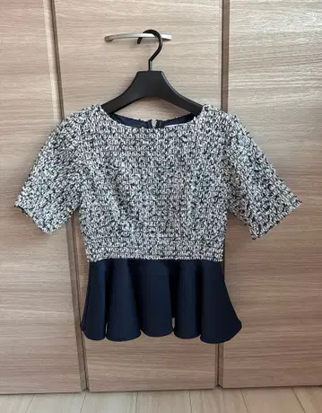 쉘러 브릴리언트 트위드 페플럼 상의