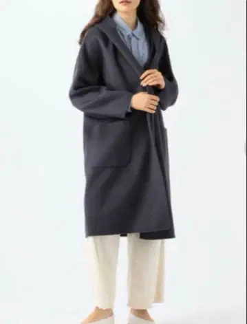 [ 한 번 착용 ] GALERIE VIE 울 더블 페이스 후디드 코트