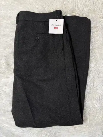 [ 새상품 ] UNIQLO 울 블렌드 노턱 팬츠 82cm 다크 그레이