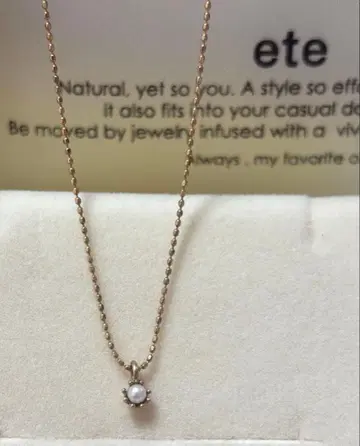 ete K10 펄 장식 목걸이 약 45cm