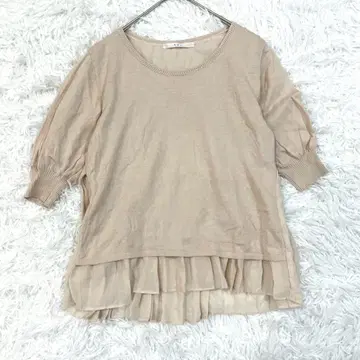 KBF 레이어드 상의 라운드넥 캐주얼 하늘하늘