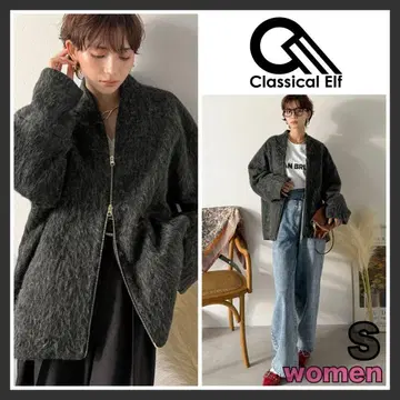 클래식 엘프 샤기 노카라 코트 블랙 S 사이즈