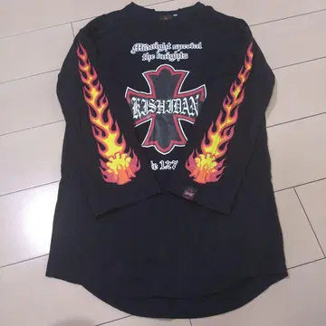 키시다단 긴팔 티셔츠 블랙 L 사이즈