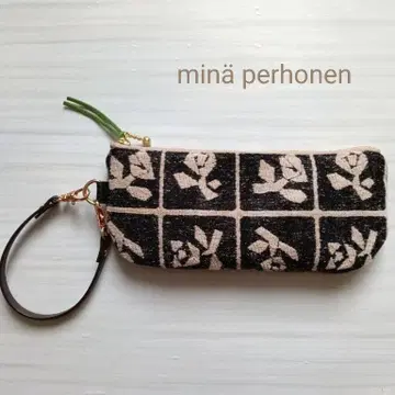 미나 페르호넨 라운드 파우치 루루 스몰 3 블랙 x 브라운