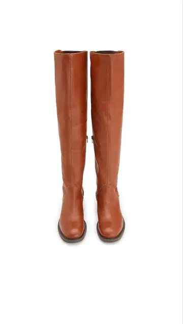 100% 카프 가죽 브라운 롱 부츠