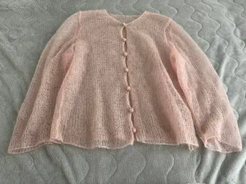 로우게이지 니트 핑크 샤기