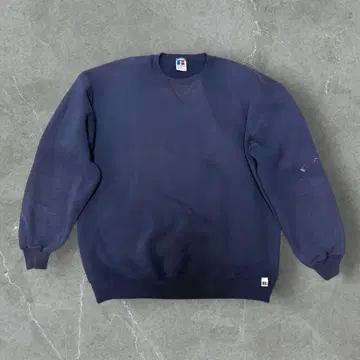 90s 러셀 애슬레틱 맨투맨 무지 네이비 USA제