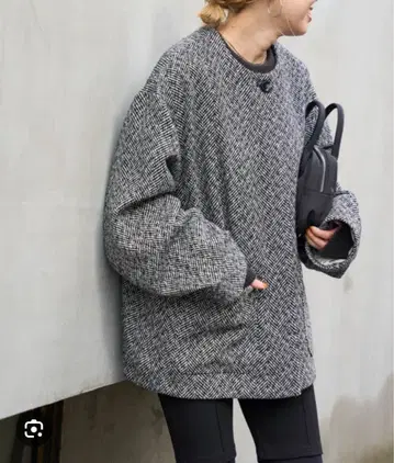 베이크루즈 노카라 오버 사이즈 자켓 그레이 계열