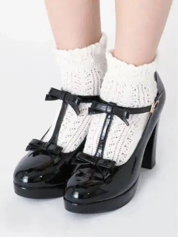 AnkRouge 앙크루즈 앙크 더블 리본 힐 슈즈 펌프스