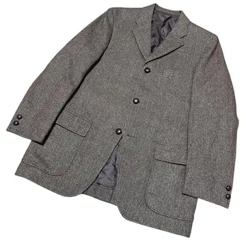 새상품급 VAN JAC 트위드 테일러드 자켓 해링본 L 남성용
