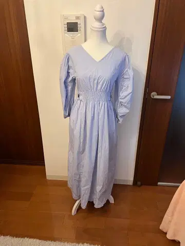 ELENDEEK 옅은 파랑 긴팔 셔츠 원피스 사이즈 01