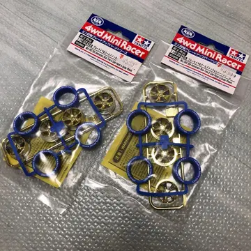 미니 사륜구동 블루 타이어 & 골드 도금 휠 [ 35주년 기념 ] 2세트