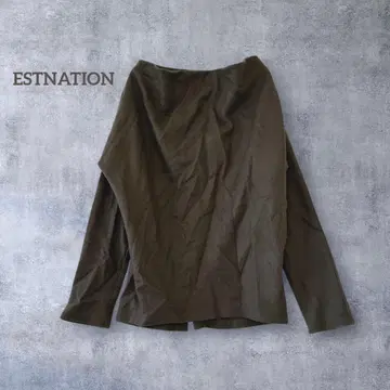 에스트네이션 긴팔 티셔츠 모 100% 일본제 보트넥