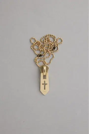 MASU COFFIN ZIPPER NECKLACE SINGLE(GOLD)