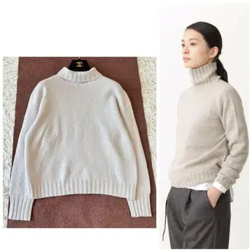 마가렛호웰 울 캐시미어 터틀넥 니트 라이트 그레이