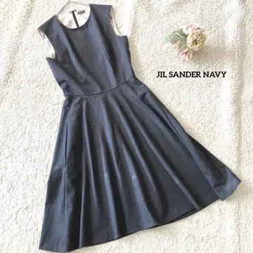 질 샌더 네이비 슬리브리스 원피스 36 이탈리아제 울 혼방